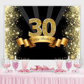 Schwarz Und Gold Funkeln Bokeh 30 Geburtstag Hintergrund